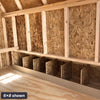 6x8 gambrel barn chicken coop interior nesting boxes