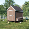 colonial gable chicken coop front view life scene with chickens