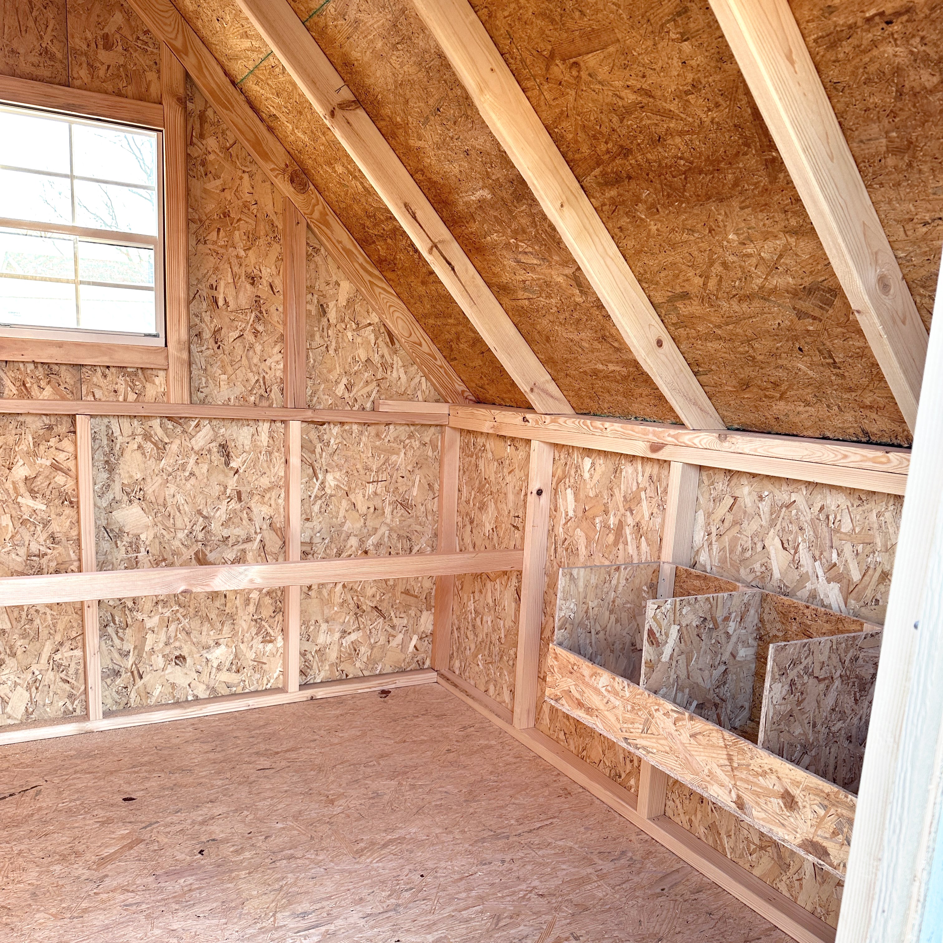 value a-frame chicken coop interior window