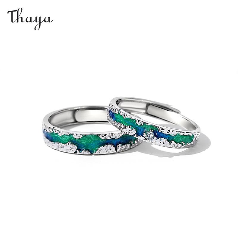 Thaya 925 Silver Original Aurora Couple Rings - Thaya product image