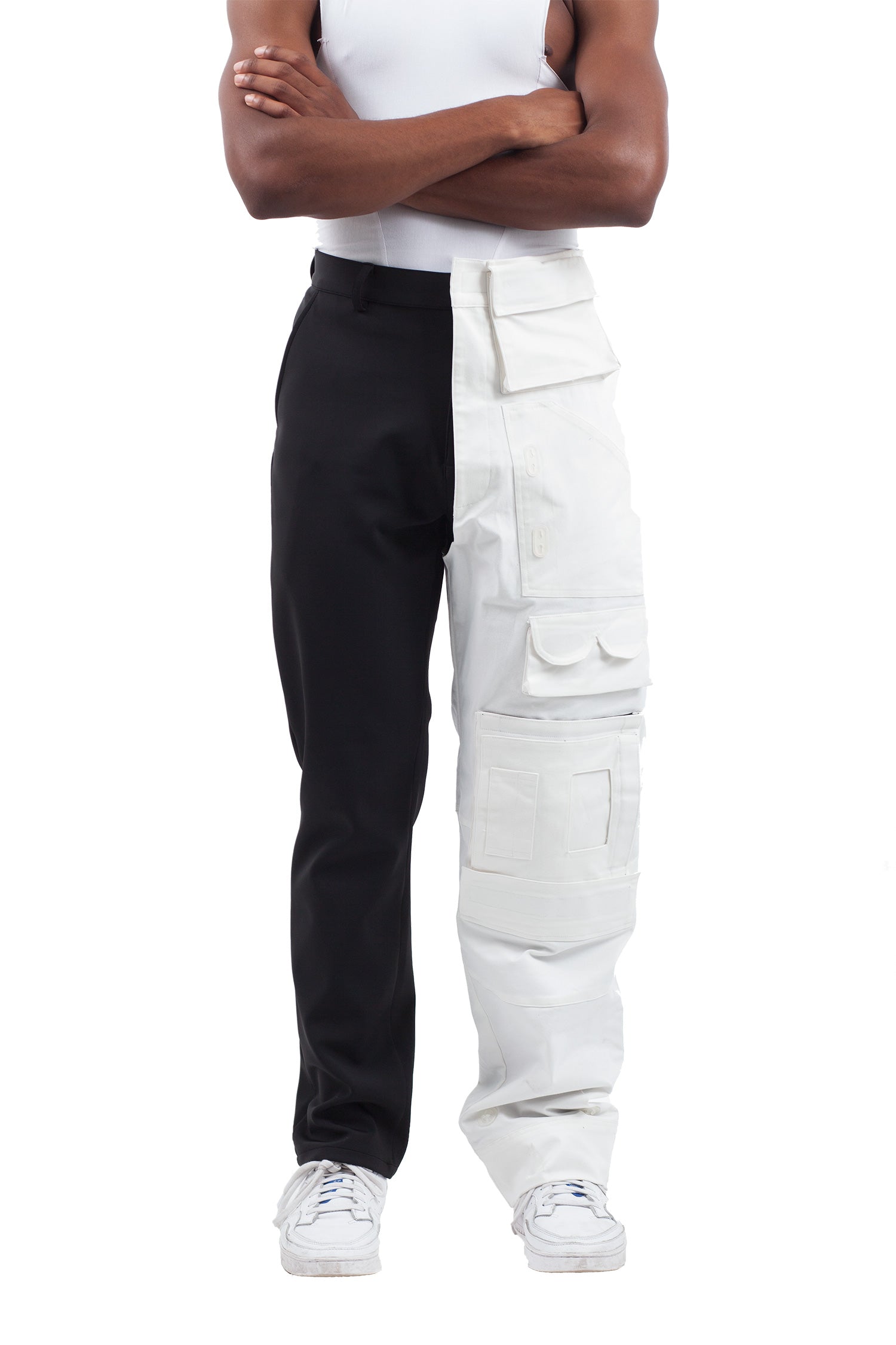 baggy white cargo pants