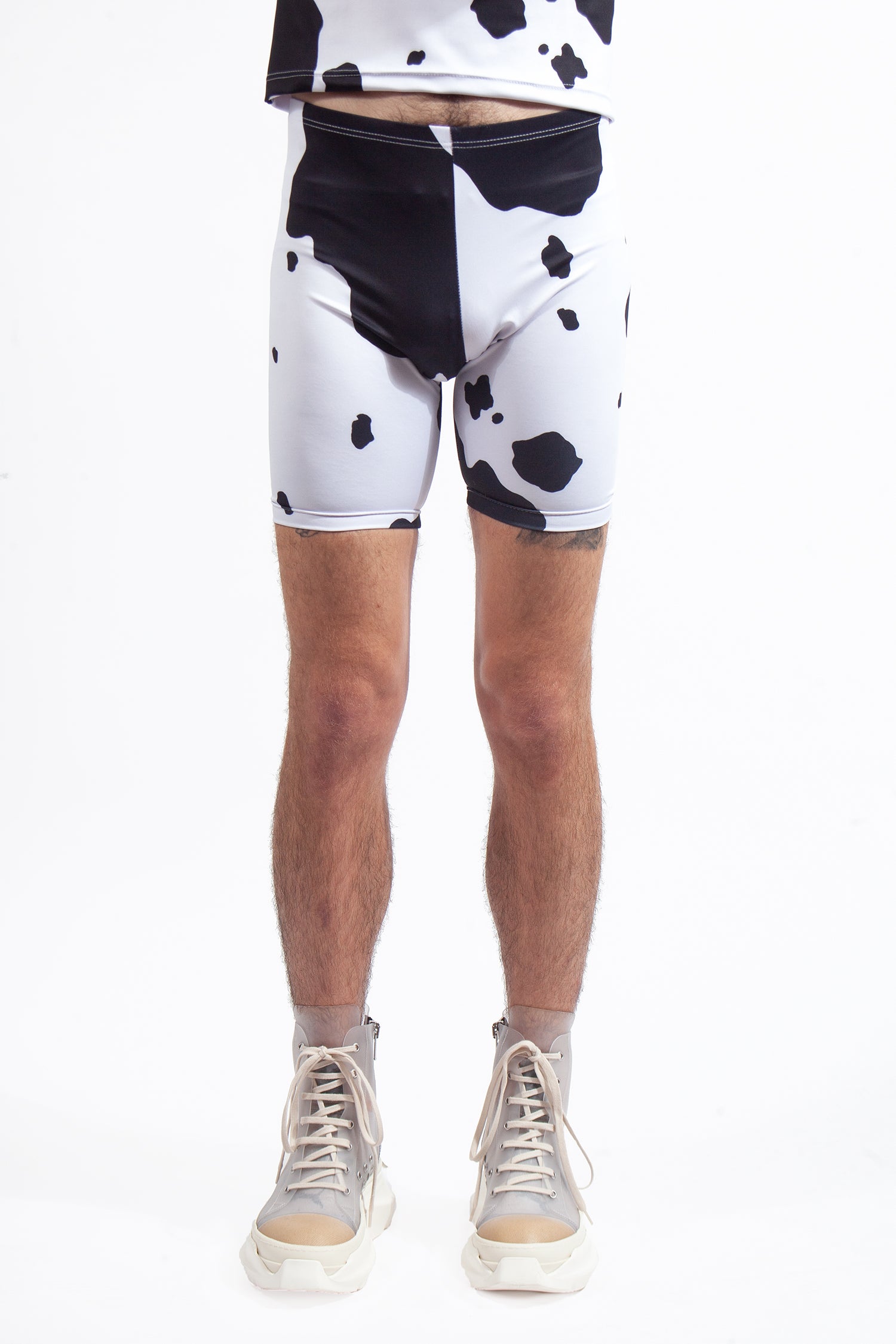 cow print biker shorts