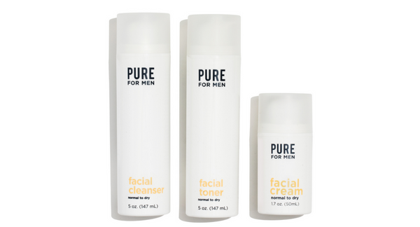 PFM blog face care routine for men with normal to dry skin face kit