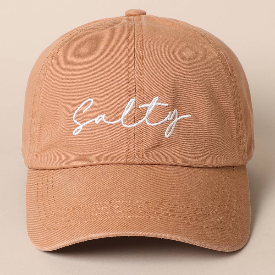 Salty Lettering Embroidery Baseball Cap