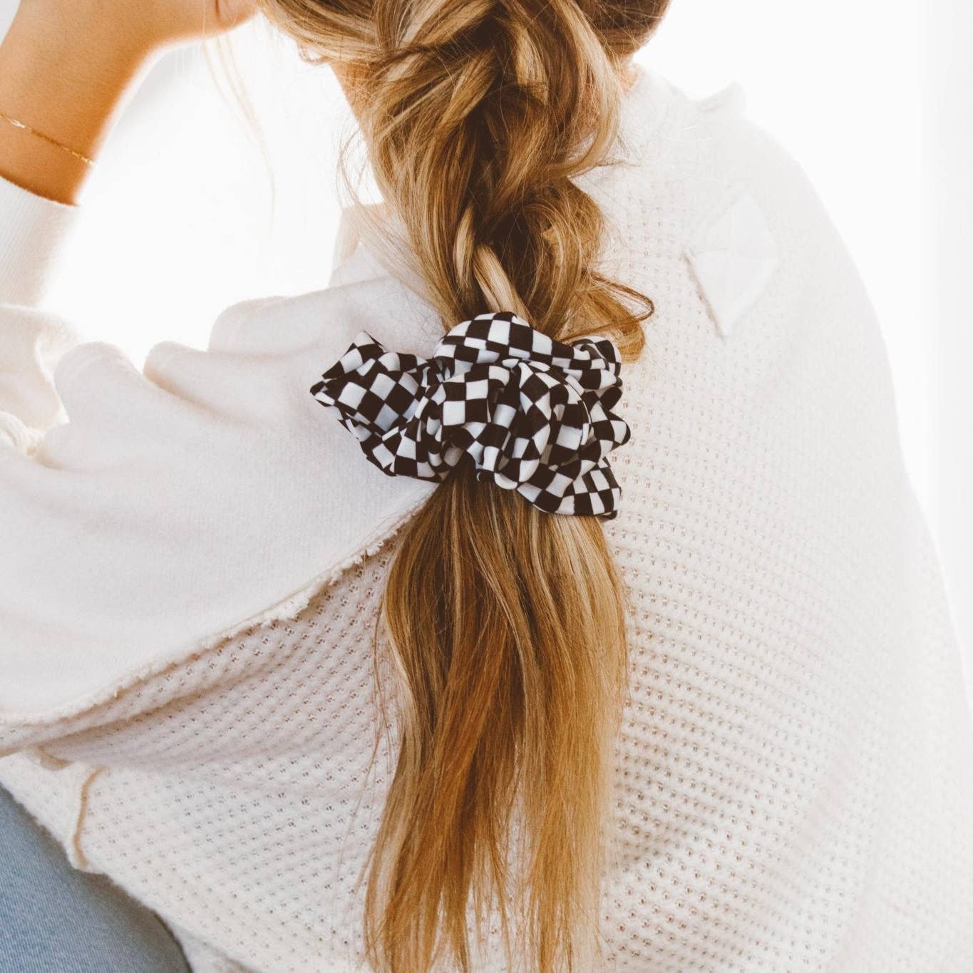 Checkered Jumbo Scrunchie