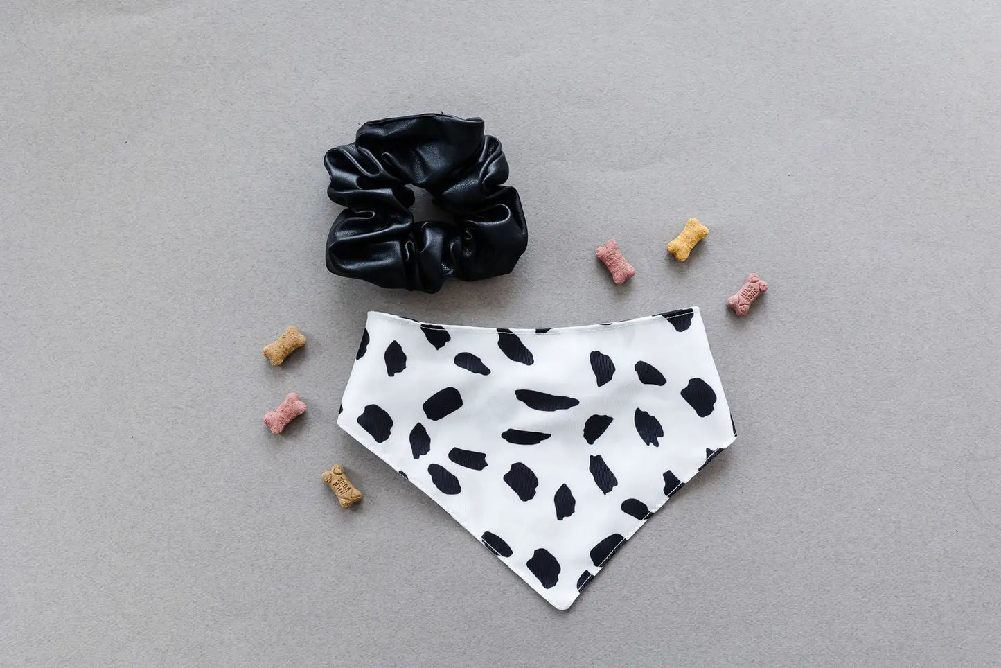 Spotted Pet Bandana + Scrunchie  Slide on Collar