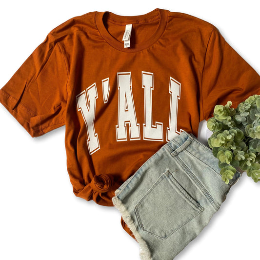 Y'ALL - Texas orange tee