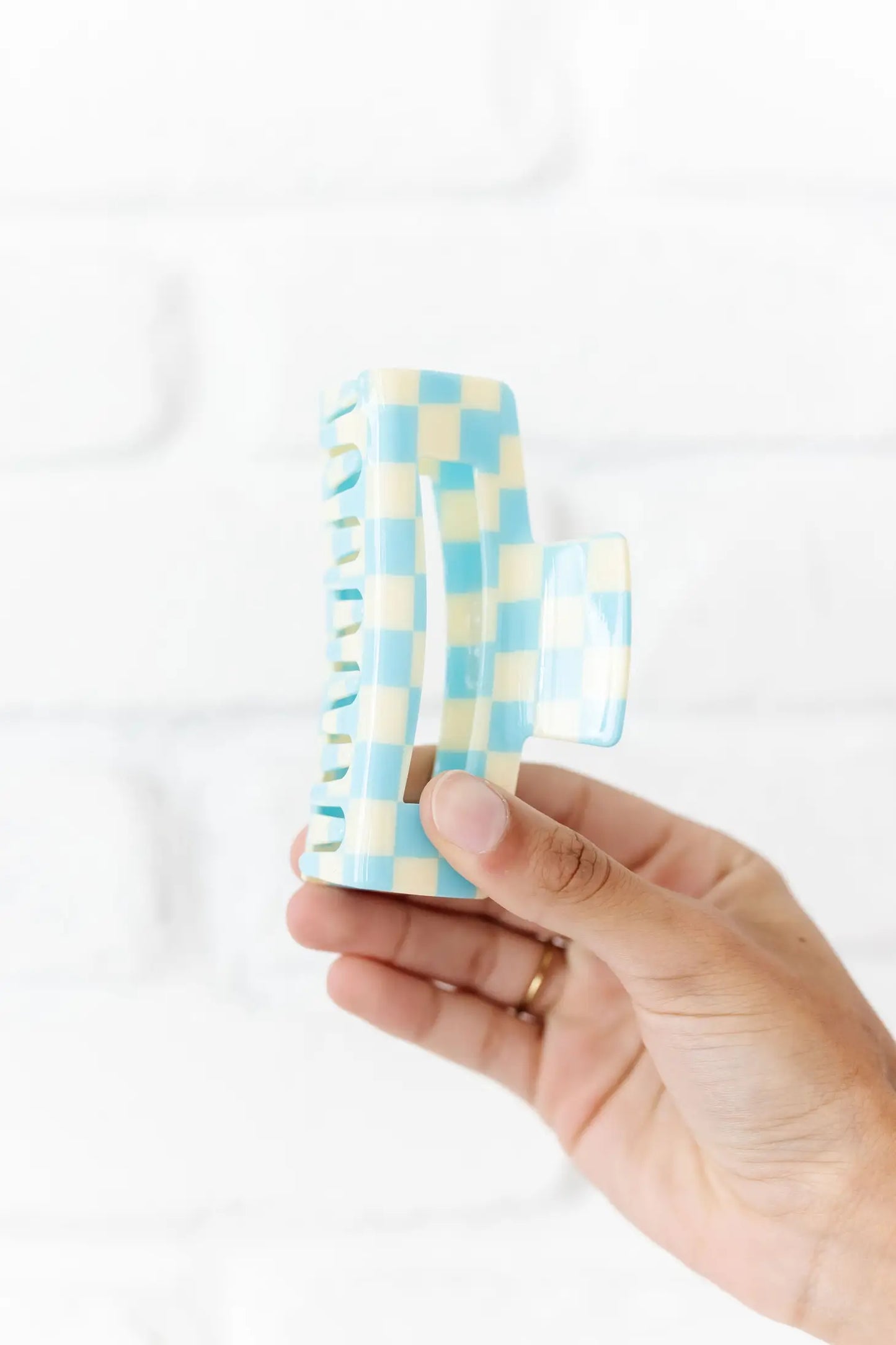 Aqua Checkered Clip