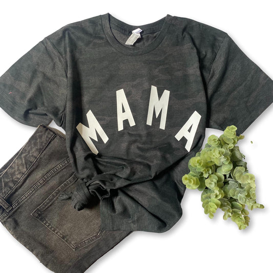 MAMA - black camo tee