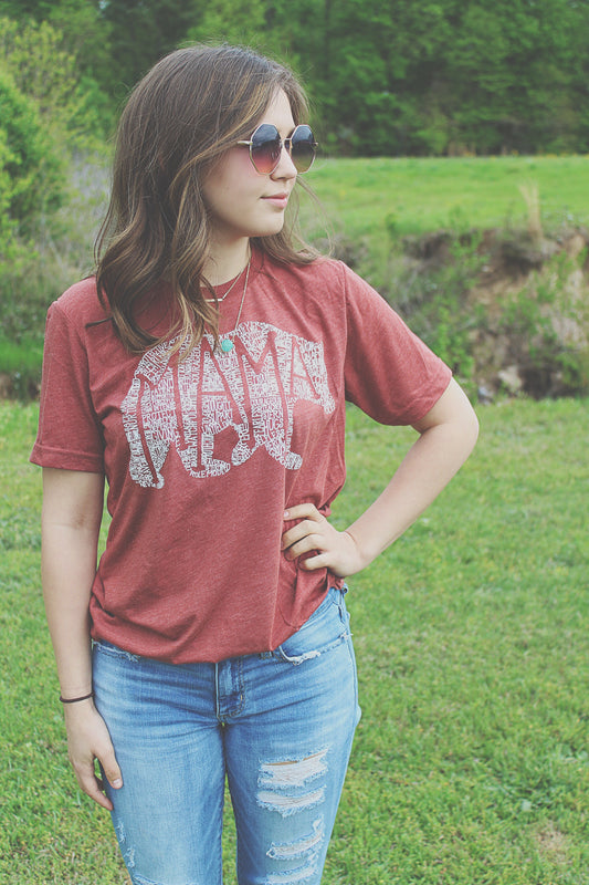 What's In A Mama Bear Red Dirt tee