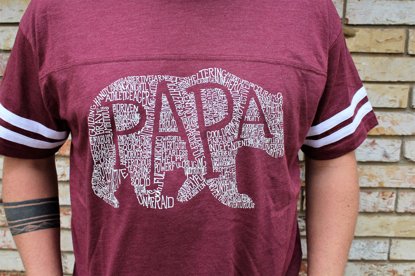 What's In A Papa Jersey Bear - Burgundy