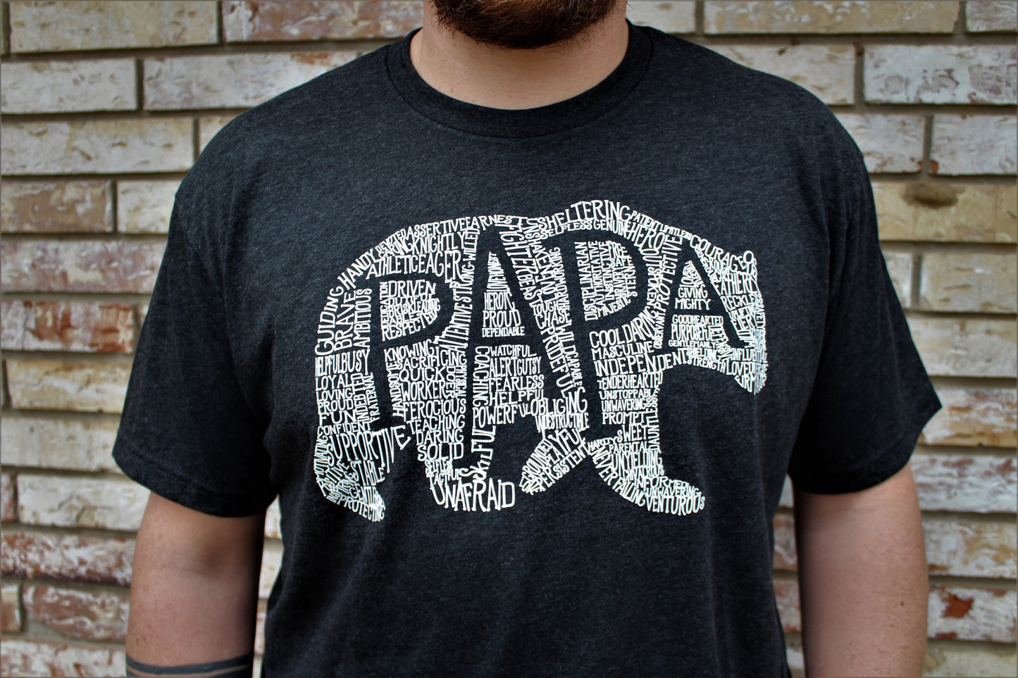 What's In A Papa Bear Tri-Black Crew Neck