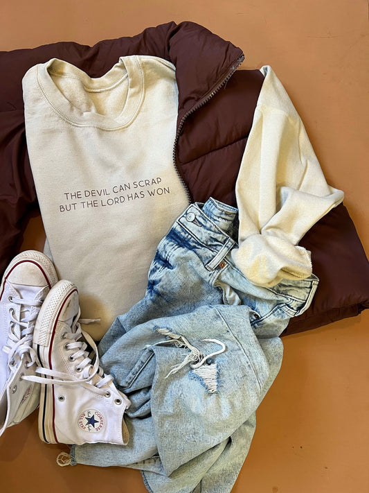 The Lord has WON - Khaki Sweatshirt