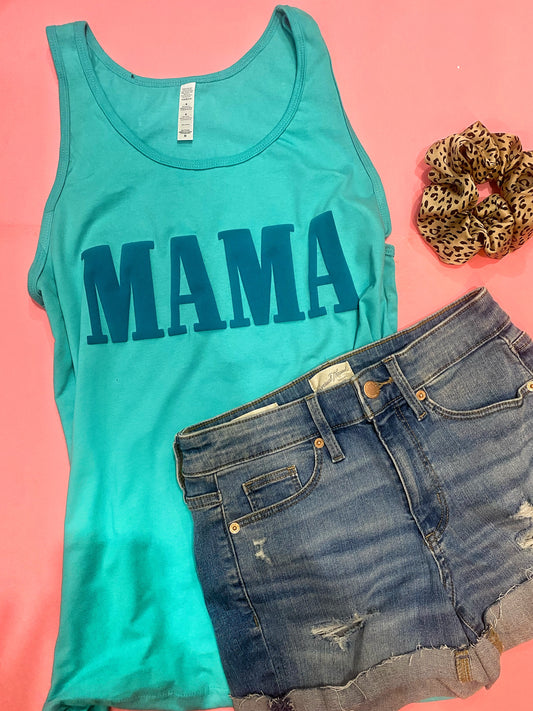 MAMA - Teal Puff Tank