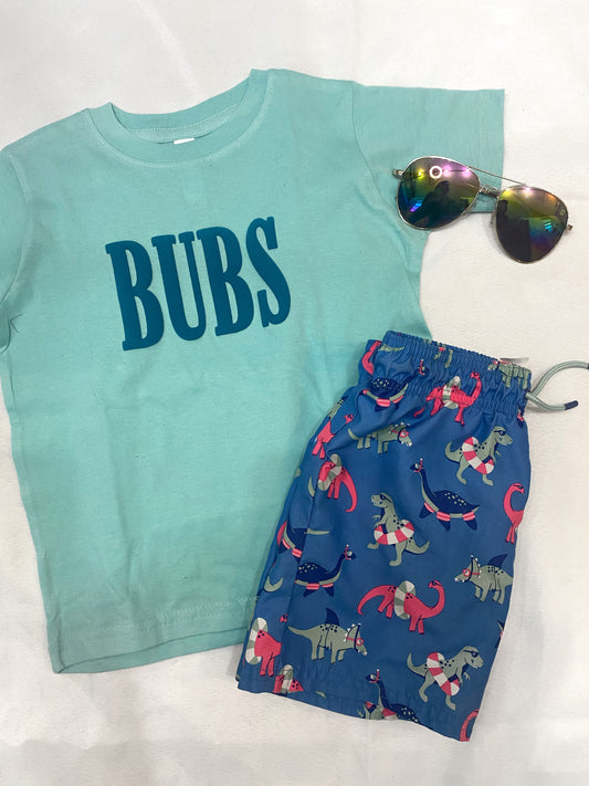 BUBS - Teal + turquoise tee