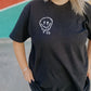 MAMA checkered smiley - black short sleeves