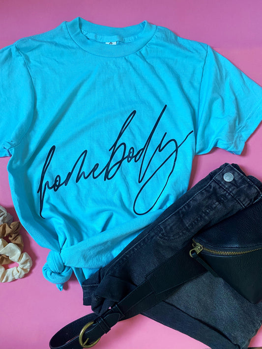 Homebody - turquoise tee