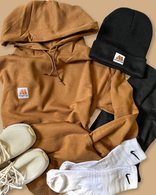 MAMA logo woven - Golden Carmel hoodie