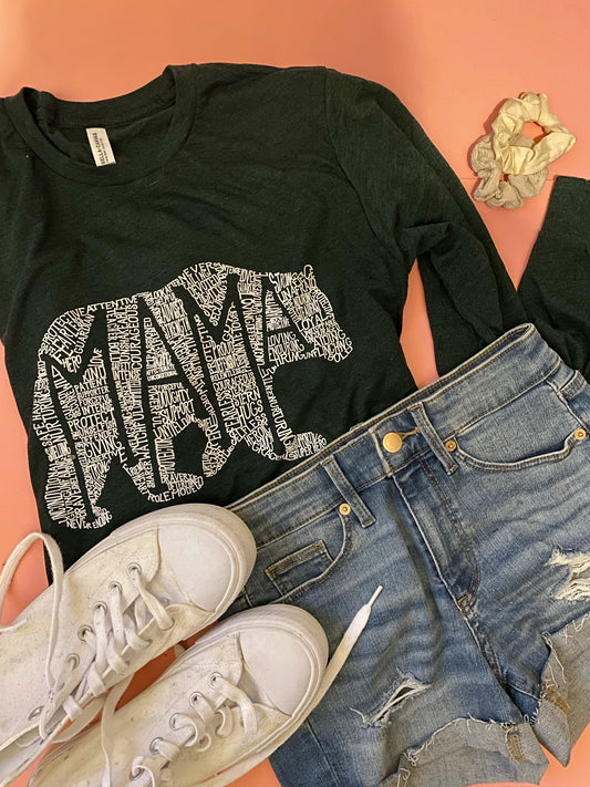 What's In A Mama Bear - Emerald long sleeve