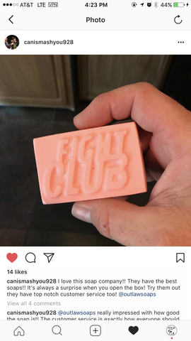 Special limited edition Fight Club soap for our subscription box subscribers