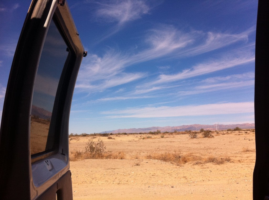 This is a view from near Slab City out the back of my old van (rest in peace). If you want to read more about Slab City, you can do that here and I really recommend looking at East Jesus here. East Jesus is maintained by friends of mine.
