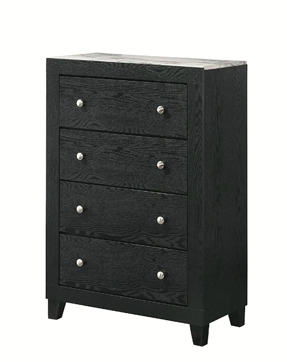 Crown Mark Furniture Cadence 4 Drawer Chest in Black