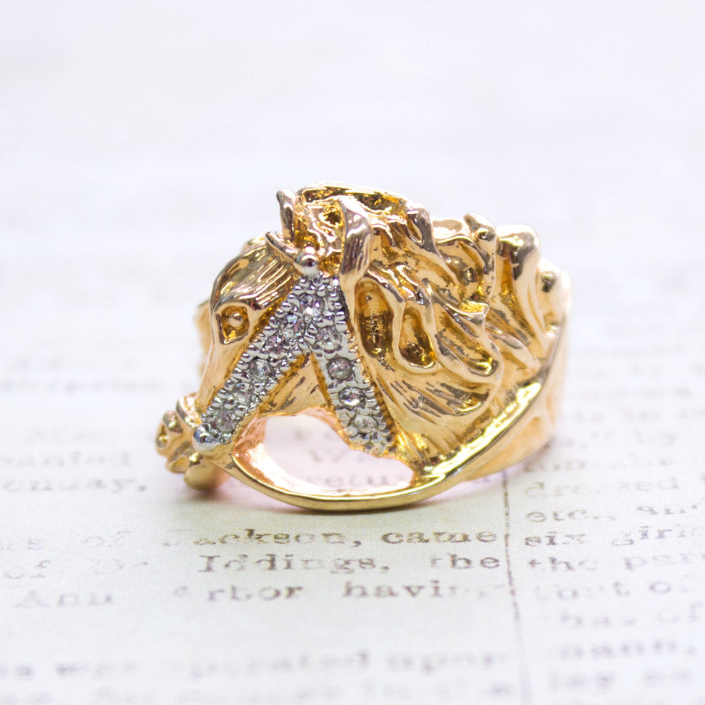 1 Gram Gold Forming Horse Dainty Design Best Quality Ring for Men - Style  A645 – Soni Fashion®