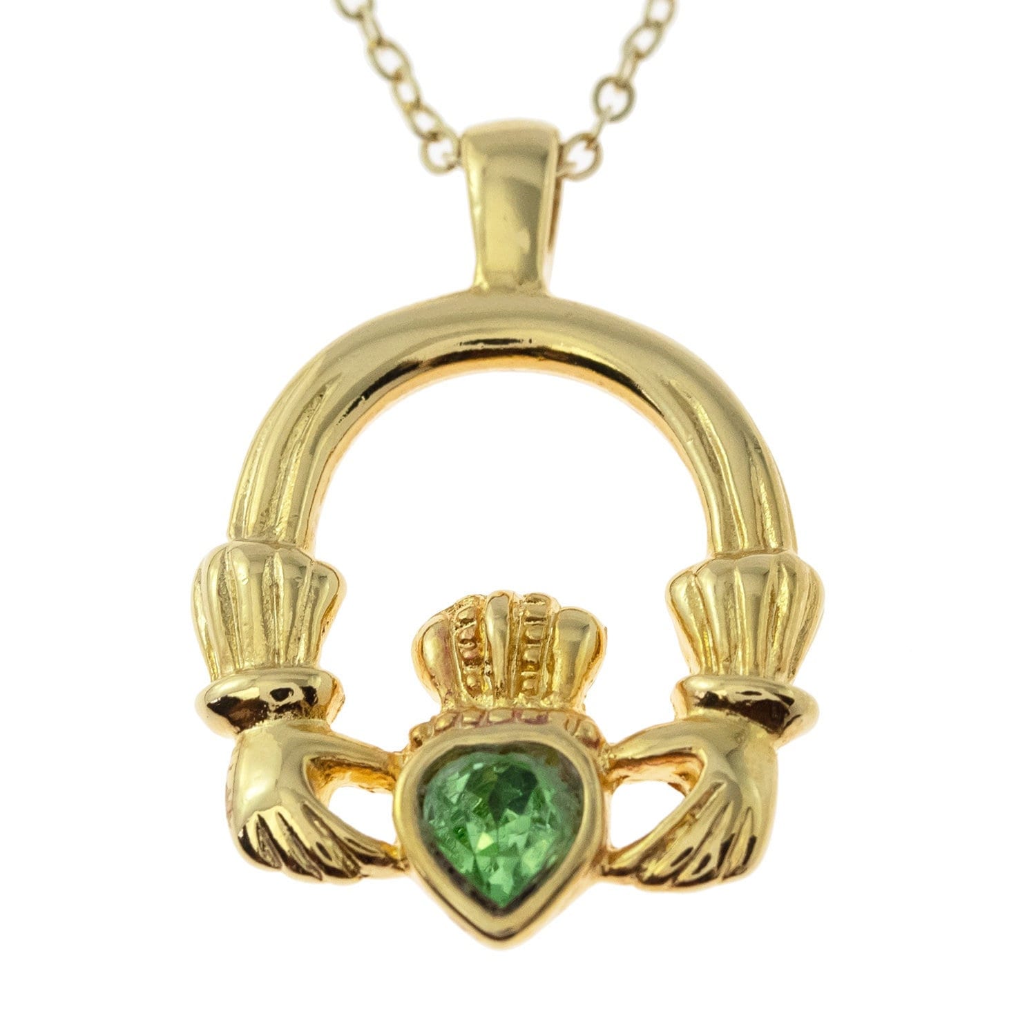 Emerald Green Claddagh Ring – Celtic Crystal Design Jewelry