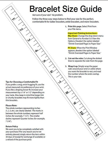 EZ Bracelet Sizer 4 to 12