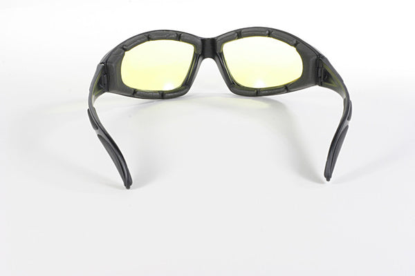 Chopper Padded Motorcycle Glasses Yellow Lens Bikersrings