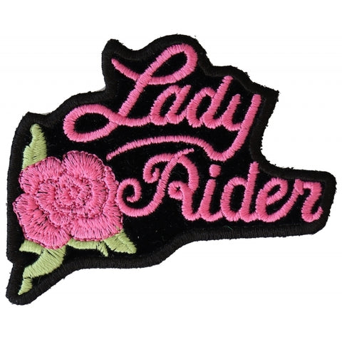 P2526PINK Pink Lady Rider Rose Biker Patch