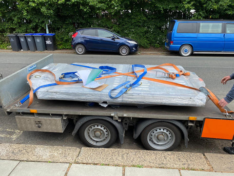 Battery Hoist Attached to Battery On Trailer