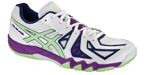 Asics Gel-Blade 5 Court Shoes, White/Pistachio/Grape – SquashGear.com