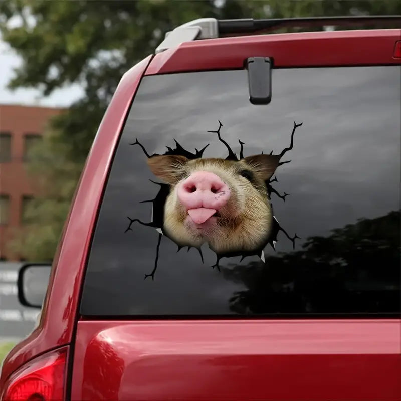 3D Piggy Wall Stickers, Creative Window Static Stickers, Self-adhesive Wall Art