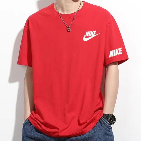 Nike New Fashion Women Men Couple Neck Short Sleeve Print T-Shirt