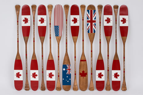 Flag painted canoe paddle