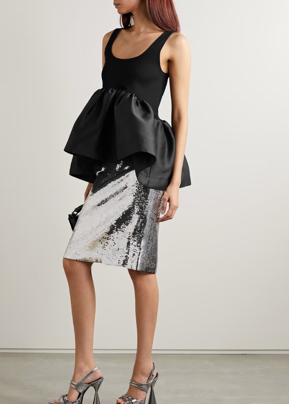 Black georgette plain heavy umbrella flair gown | Gowns, Umbrella dress, Gown  suit