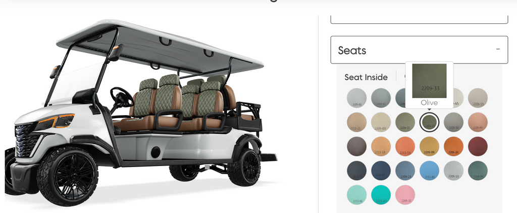 3d custom golf cart configurator lsv 6 seater