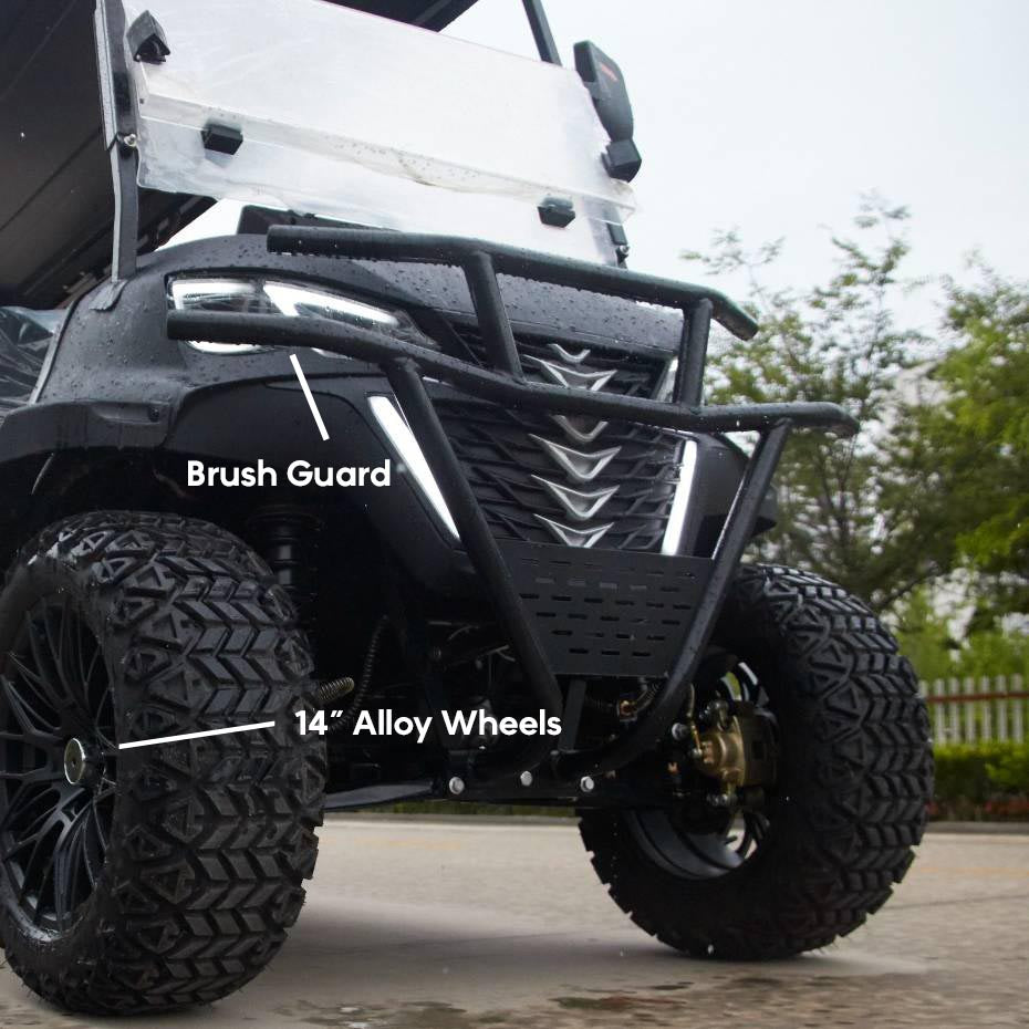 luxury golf cart 6 passenger for sale with brush guard and 14 inch rims