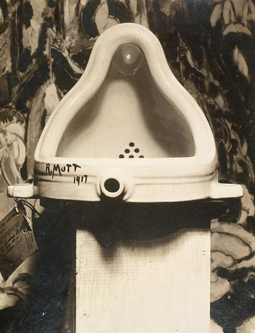 Elsa von Freytag-Loringhoven’s reproduction of Duchamp’s Fountain, photo taken by Alfred Stieglitz.