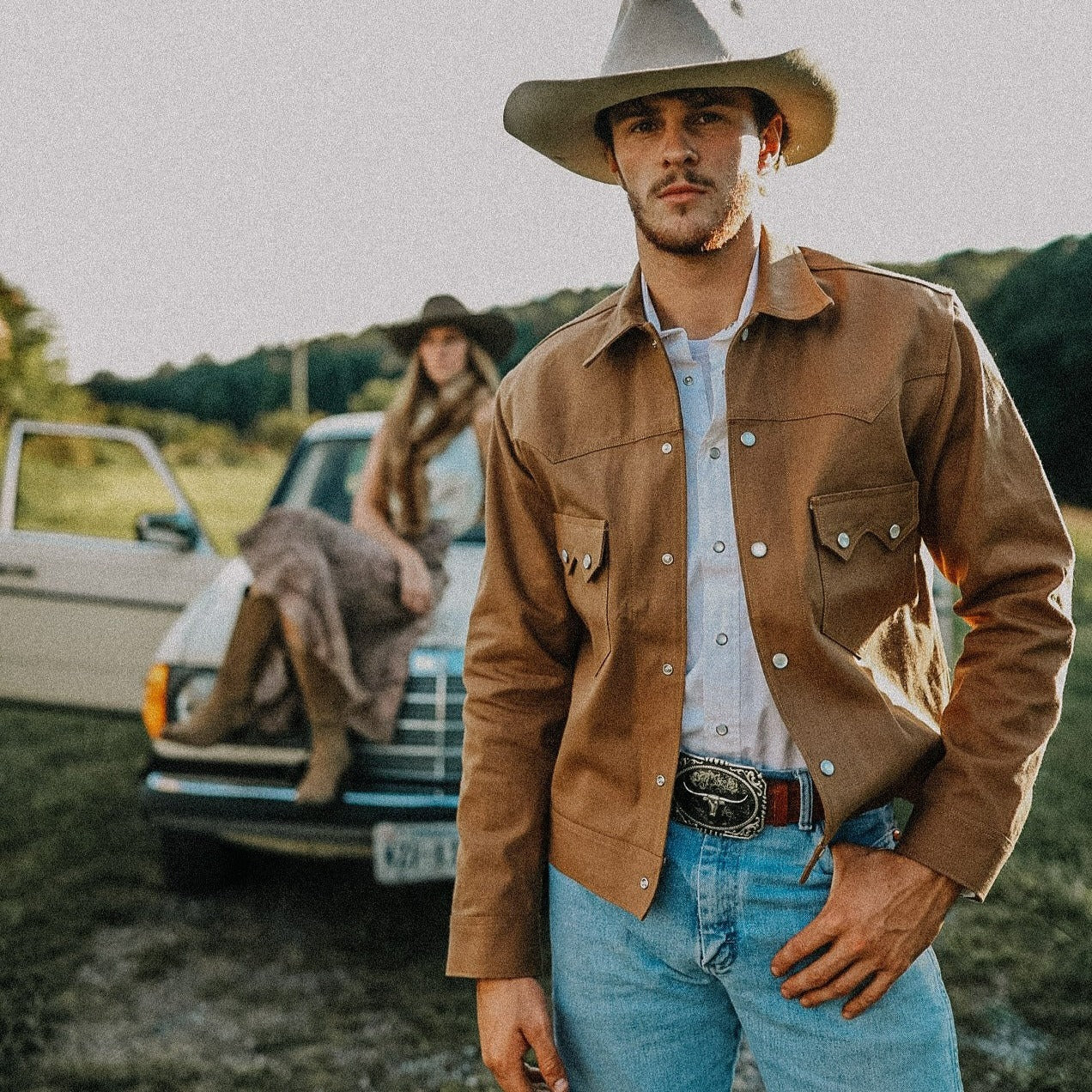 Vintage Denim Jacket- Men's Lee Tobacco Road Chainstitch - Dixon Rand