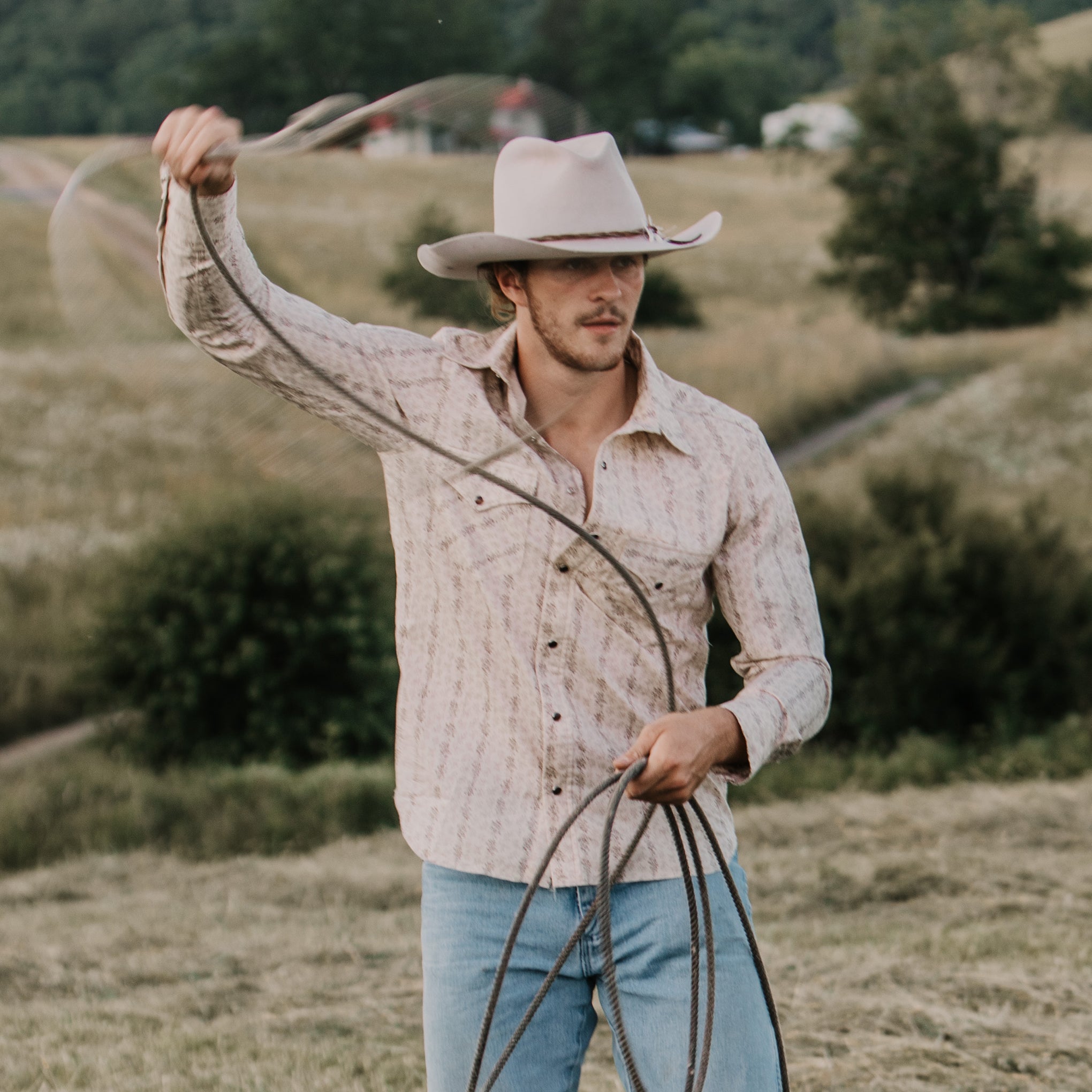 All Around Cowboy- Men's Long Sleeve Vintage Stripe Western Shirt - Dixon  Rand