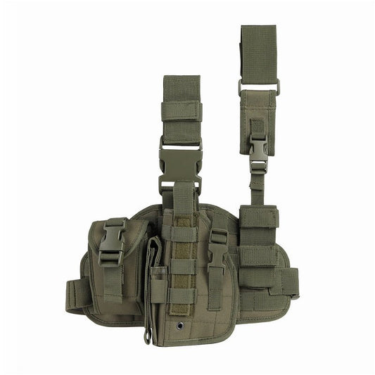 Adjustable Tactical Drop Leg Holster with Magazine Pouch - Right