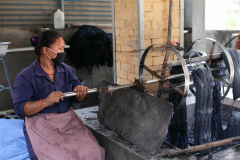 Hand Dying Fair Trade Yarn in Nepal 