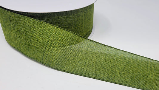 50 Yards - 2.5” Wired Emerald Green Linen Ribbon – foxwreathsupplies