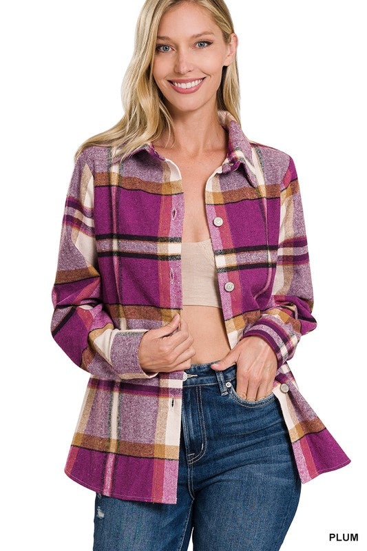 ZENANA Cotton Plaid Shacket with Front Pocket – SwagglyLife Home & Fashion