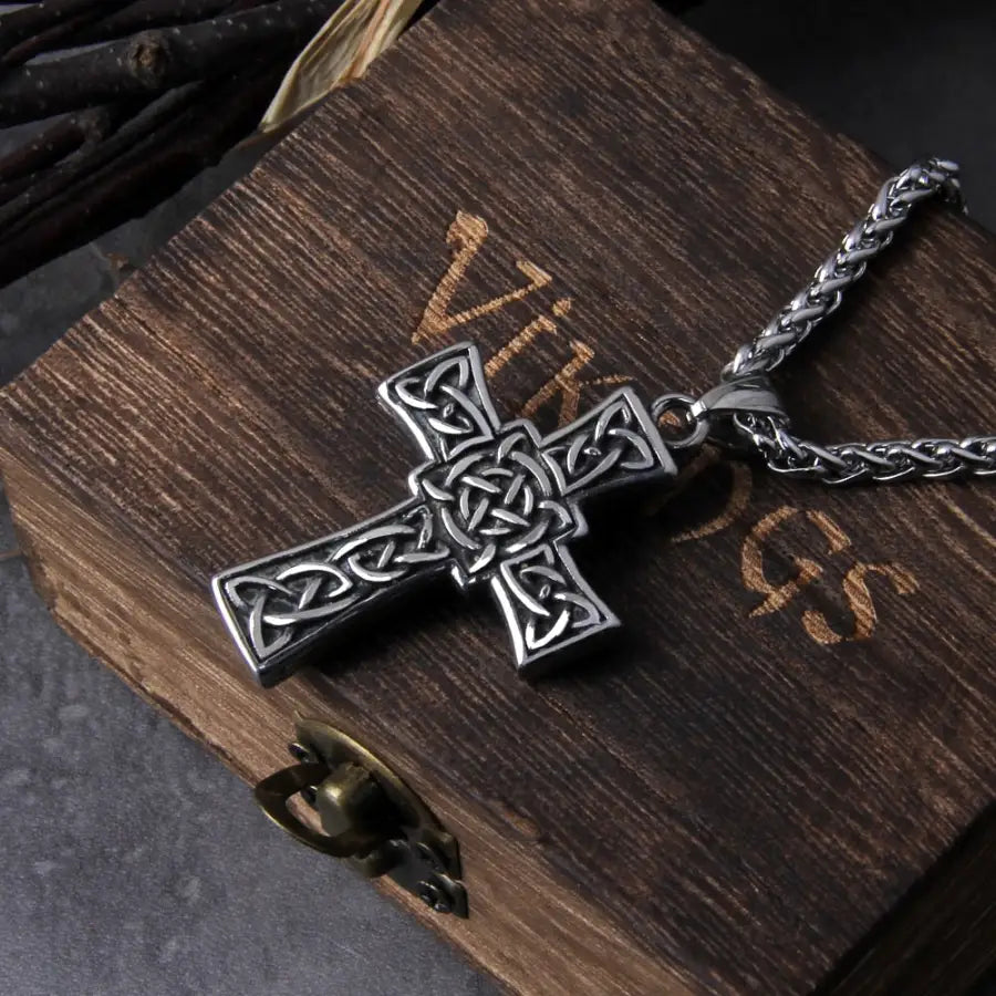 Viking - Celtic Cross Pendant - Necklace (796)