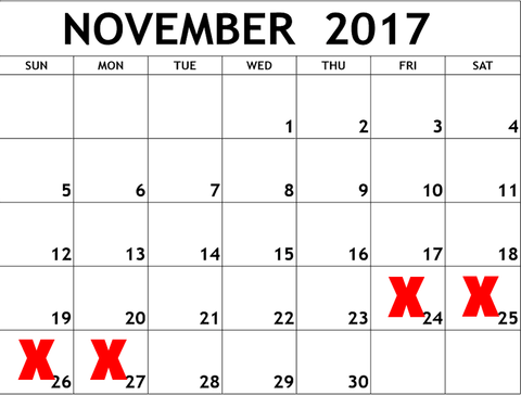 Black Friday - Cyber Monday Calendar