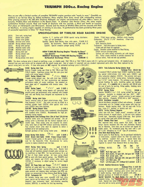 Triumph 500cc Racing Engine Tri-Cor Sheet