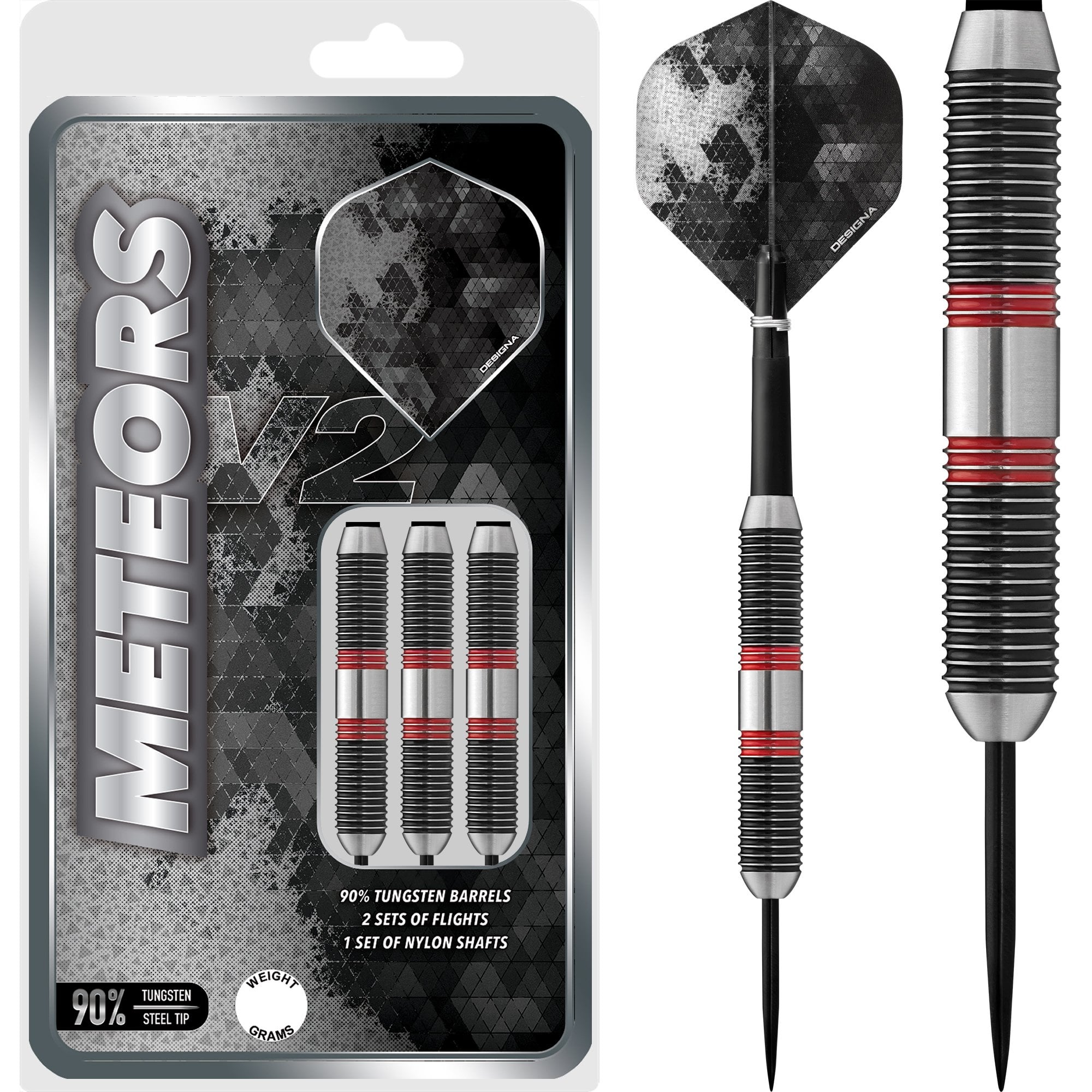 Designa Meteors 90 V2 Darts - Steel Tip - M3 - Ringed